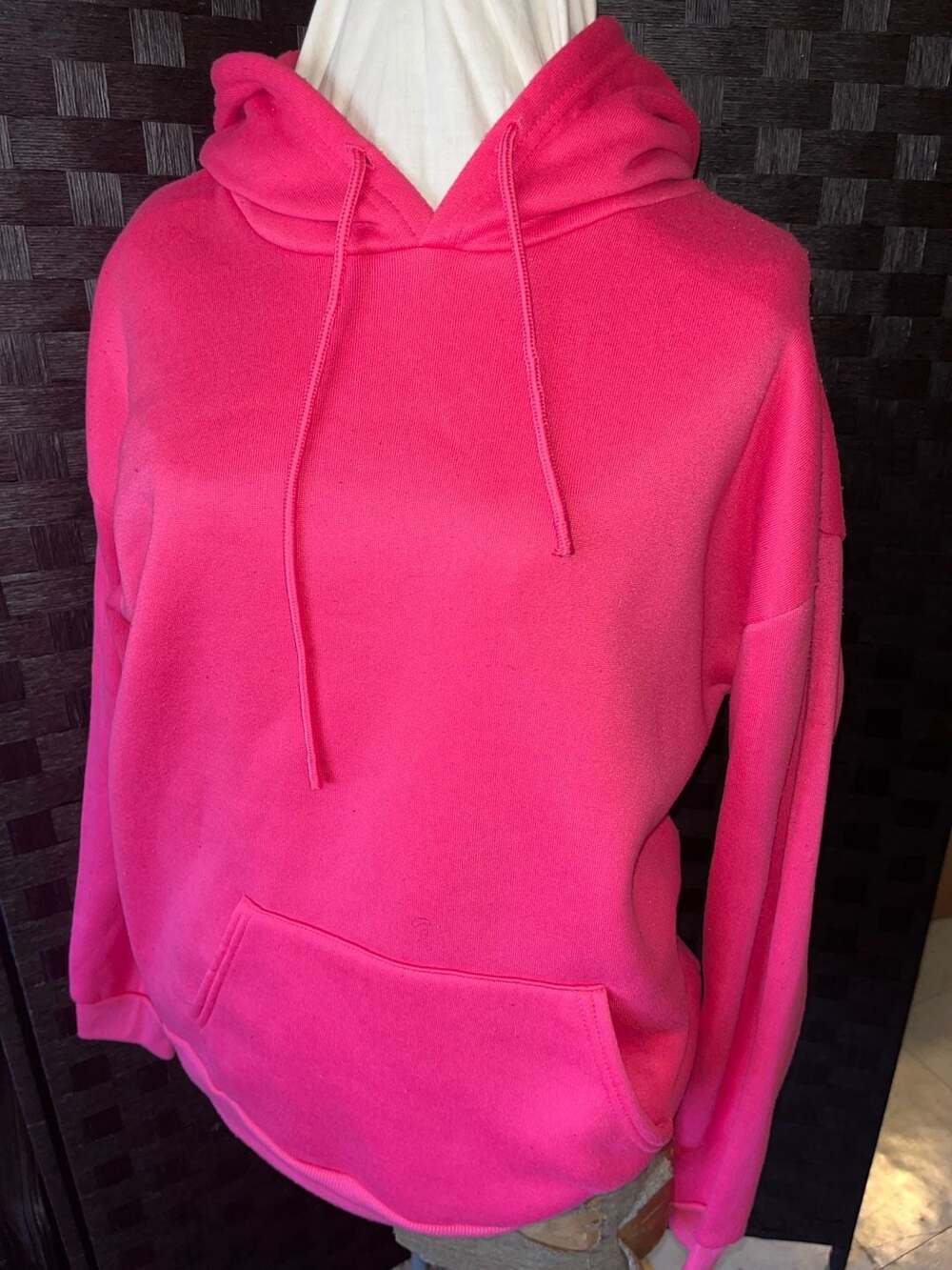 SHEIN Hot Pink Kangaroo Pocket Hoodie Size L